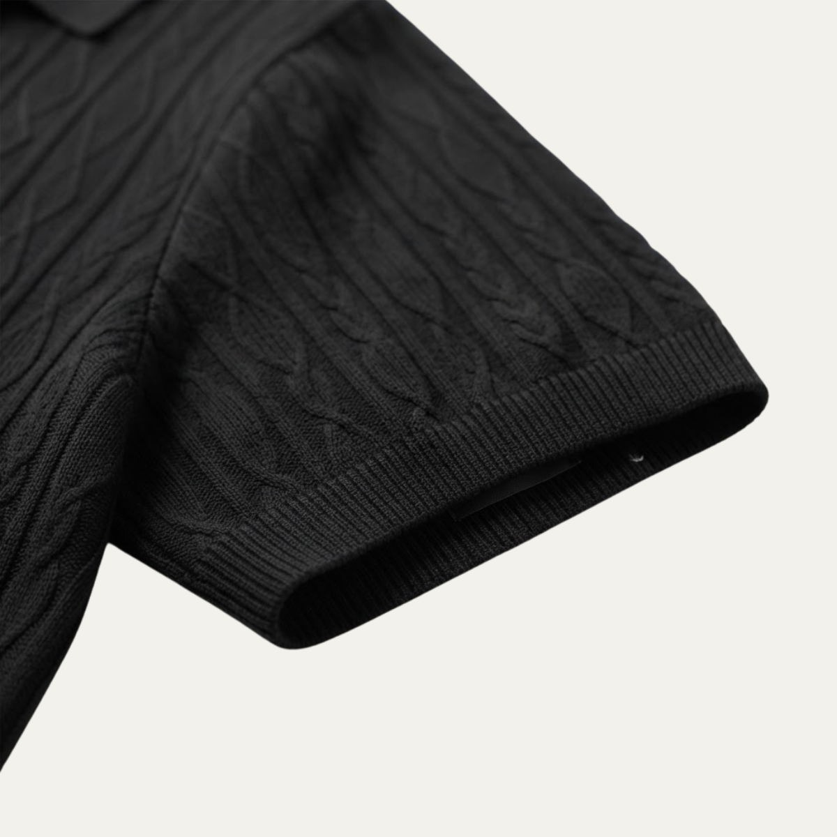 Men's Polo Shirt Short Sleeve with Diamond Textured Pattern