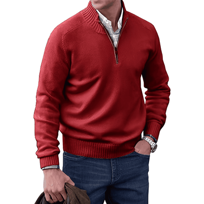 Men's Quarter-Zip Mock Neck Sweater
