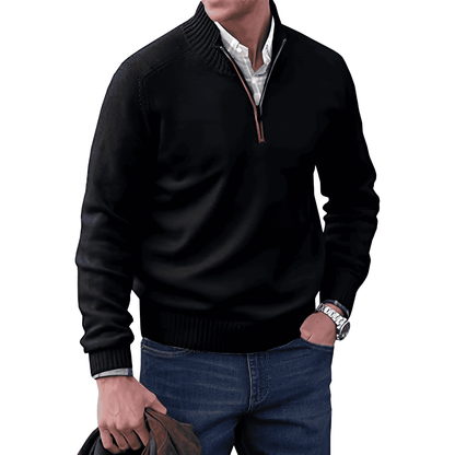 Men's Quarter-Zip Mock Neck Sweater