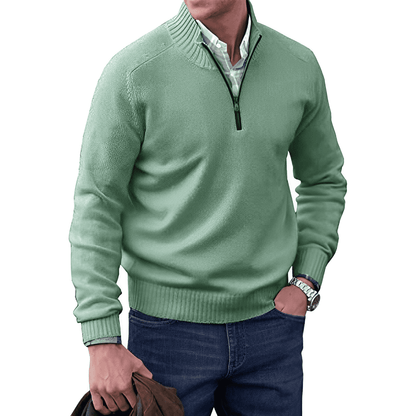 Men's Quarter-Zip Mock Neck Sweater