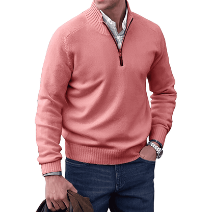 Men's Quarter-Zip Mock Neck Sweater