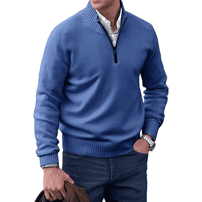 Men's Quarter-Zip Mock Neck Sweater