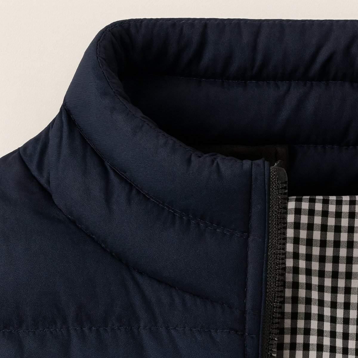 Men's Quilted Puffer Vest with Stand Collar and Full Zip