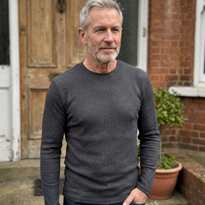Men's Ribbed Crew Neck Sweater