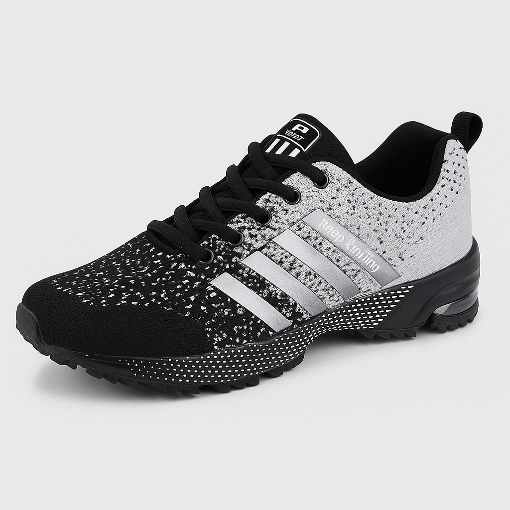 Men's Running Sneakers with Lace-Up Closure and Cushioned Sole