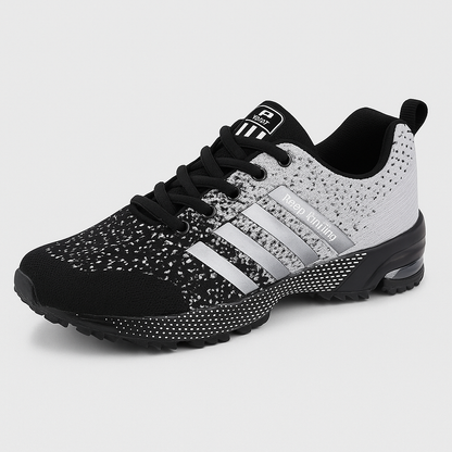Men's Running Sneakers with Lace-Up Closure and Cushioned Sole