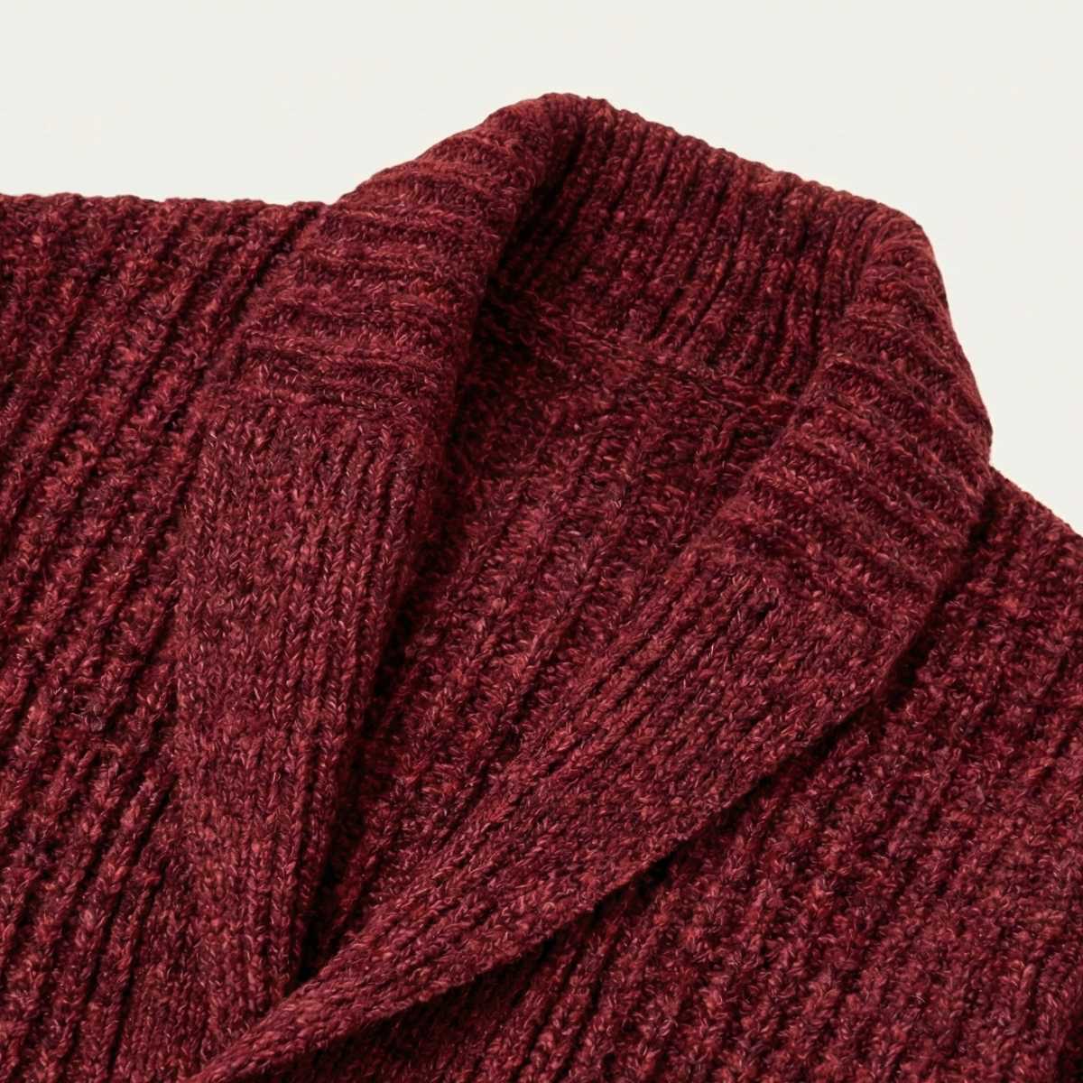 Men's Shawl Collar Cardigan with Button Closure and Ribbed Cuffs