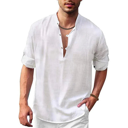 Men's Short Sleeve Button-Down Shirt with Spread Collar and Regular Fit