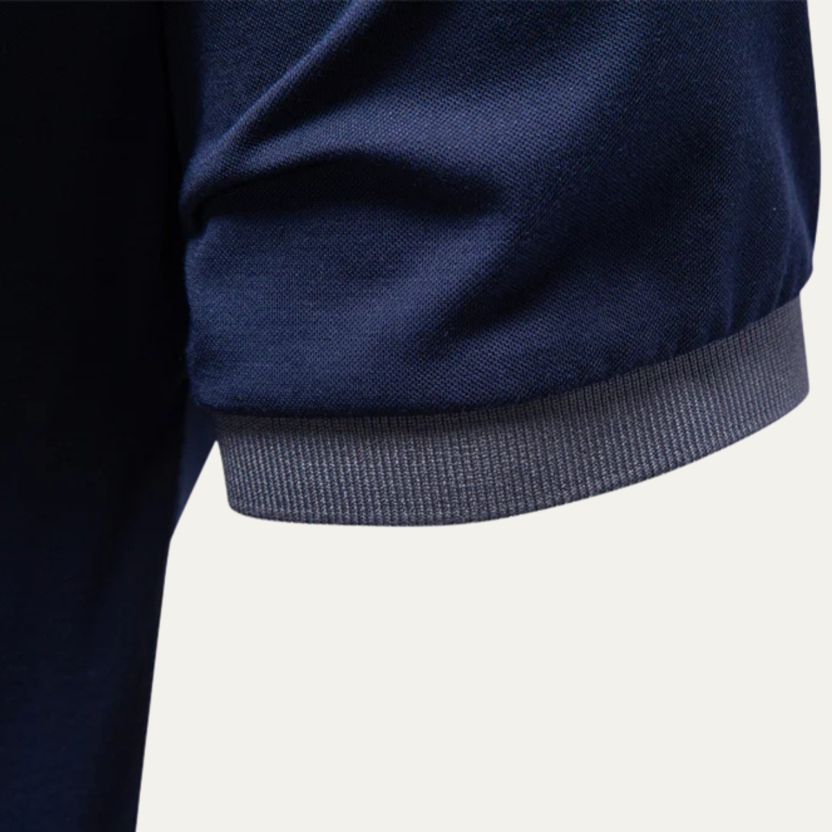 Men's Short Sleeve Polo Shirt with Contrast Trim and Slim Fit
