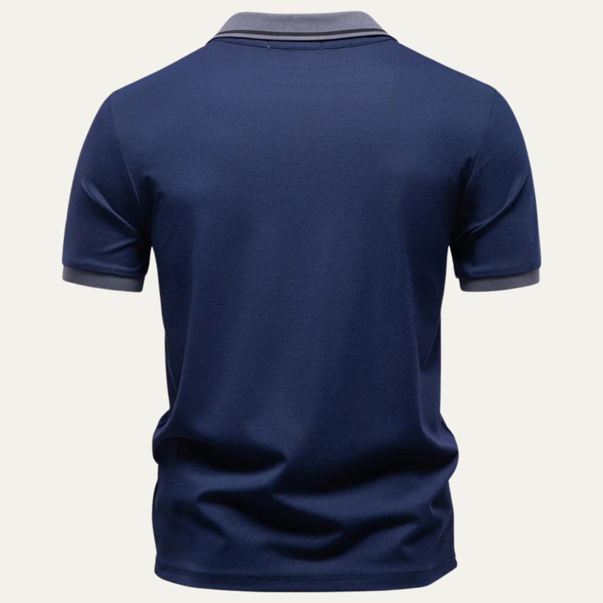Men's Short Sleeve Polo Shirt with Contrast Trim and Slim Fit