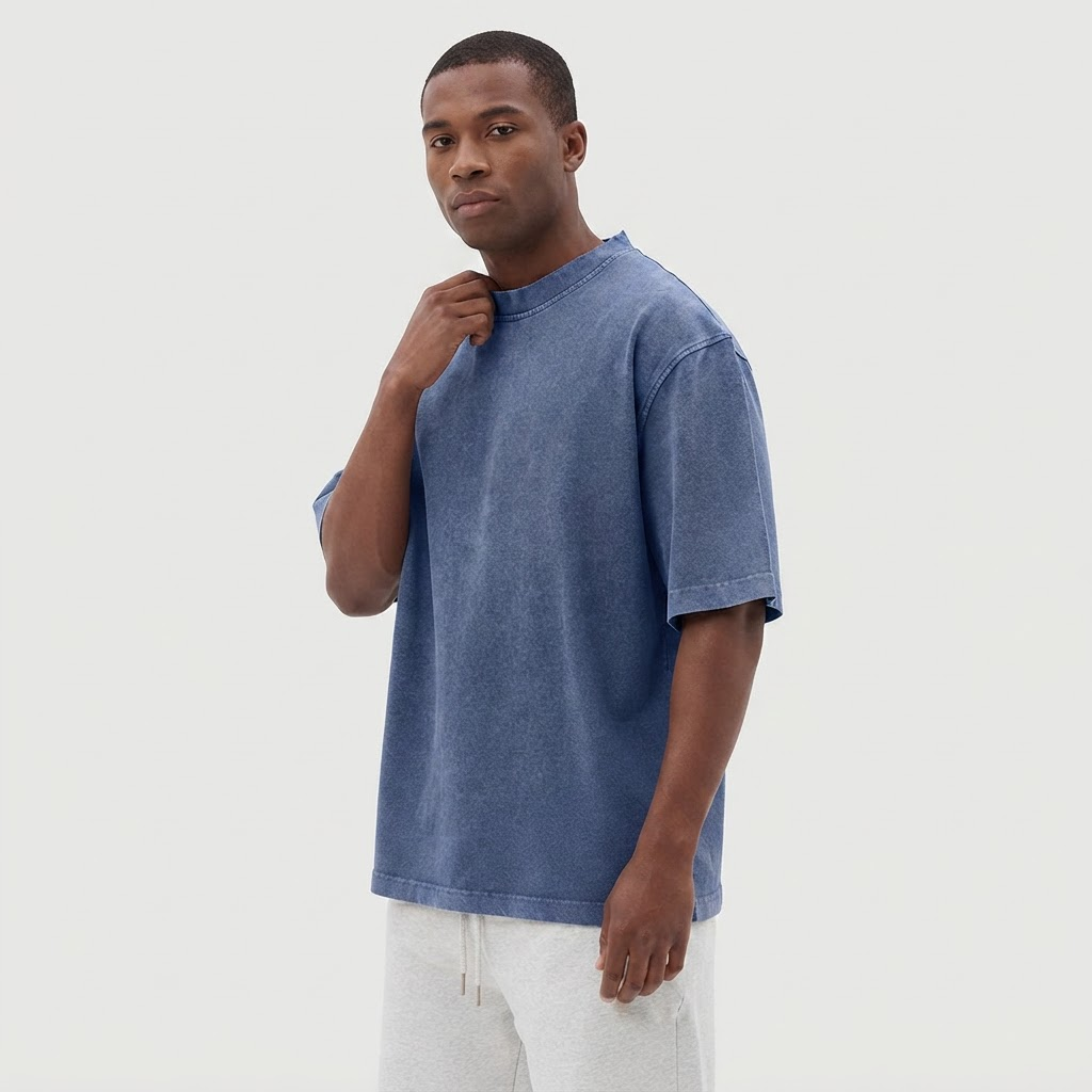 Men's Short Sleeve T-Shirt with Washed Vintage Look