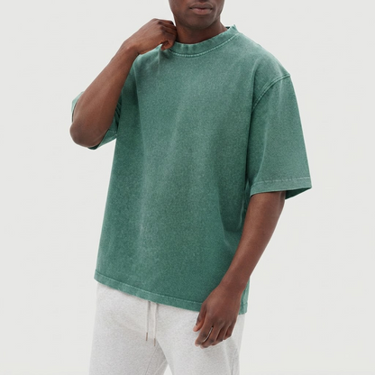 Men's Short Sleeve T-Shirt with Washed Vintage Look