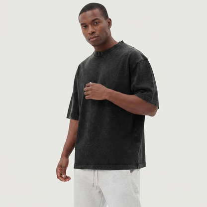 Men's Short Sleeve T-Shirt with Washed Vintage Look