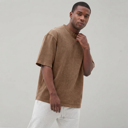 Men's Short Sleeve T-Shirt with Washed Vintage Look