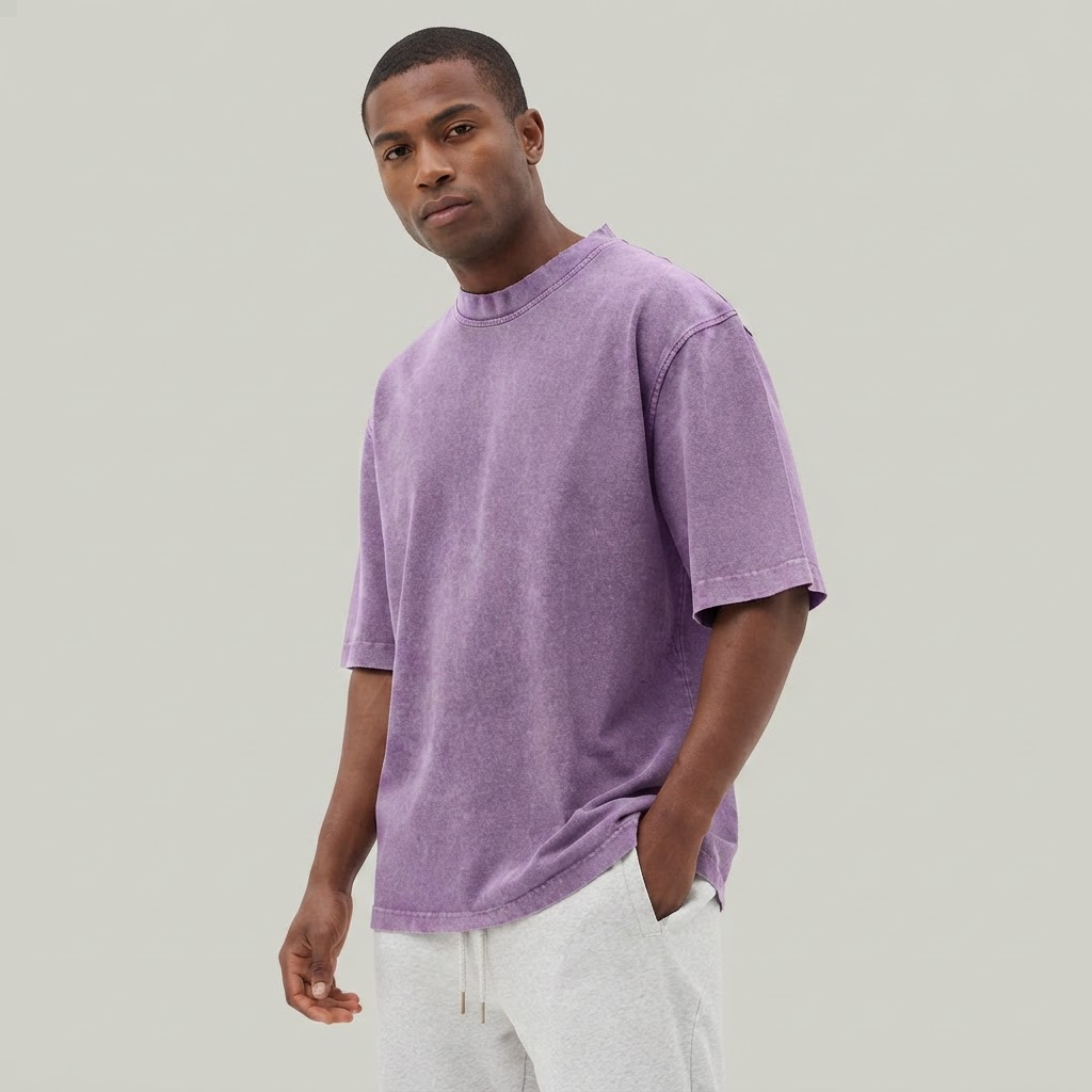 Men's Short Sleeve T-Shirt with Washed Vintage Look