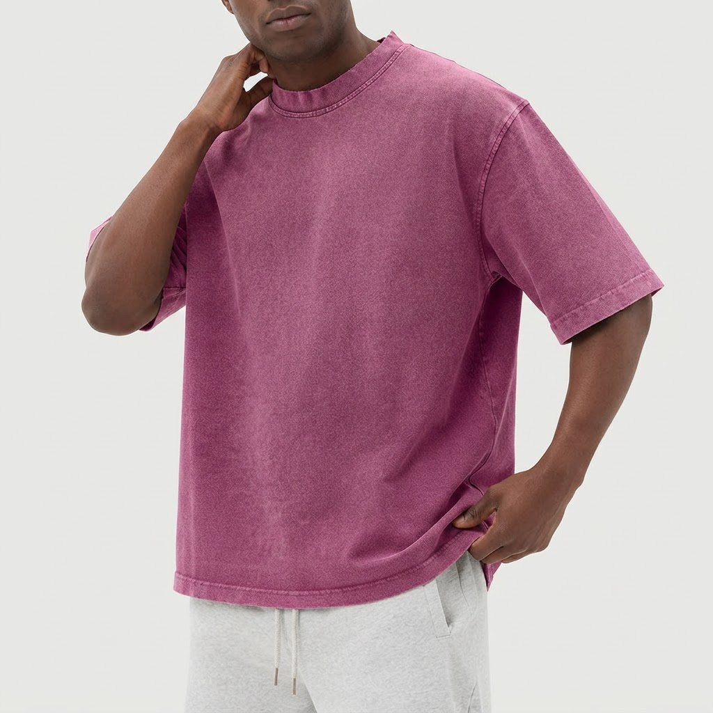 Men's Short Sleeve T-Shirt with Washed Vintage Look