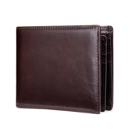 Men's Slim Bifold Wallet with RFID Blocking and ID Window