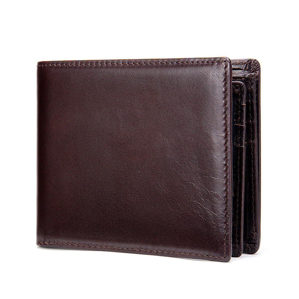 Men's Slim Bifold Wallet with RFID Blocking and ID Window