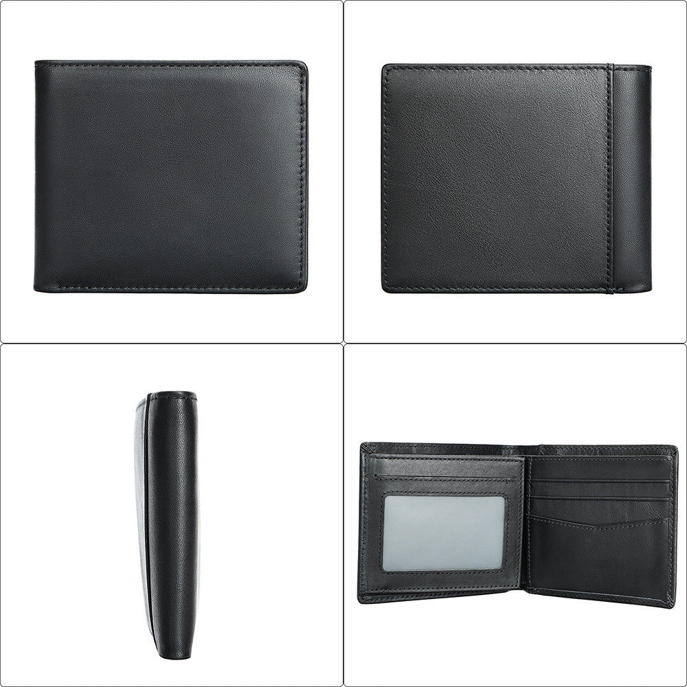 Men's Slim Bifold Wallet with RFID Blocking and ID Window