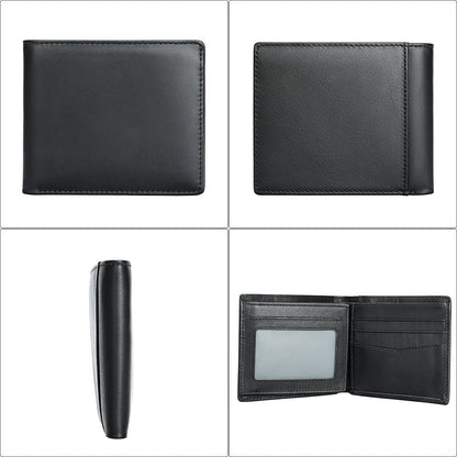 Men's Slim Bifold Wallet with RFID Blocking and ID Window