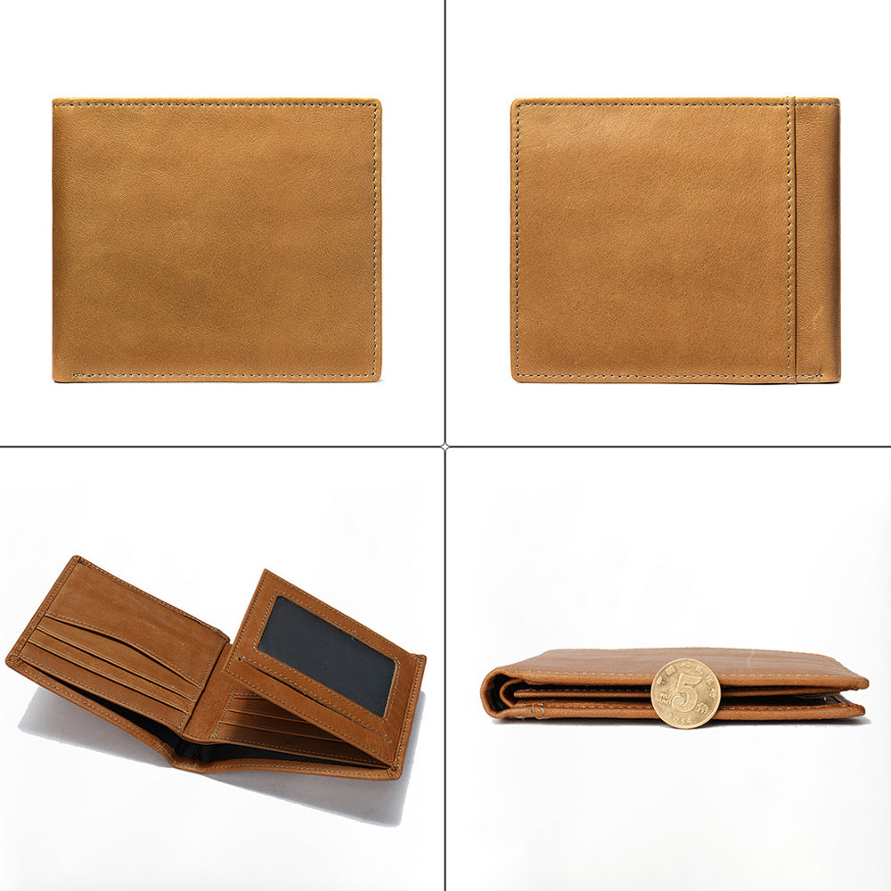 Men's Slim Bifold Wallet with RFID Blocking and ID Window