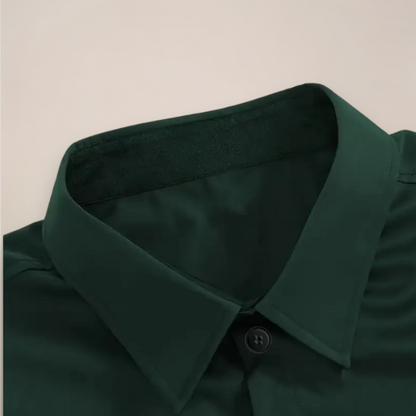 Men's Slim Fit Dress Shirt Long Sleeve with Classic Collar and Button Closure