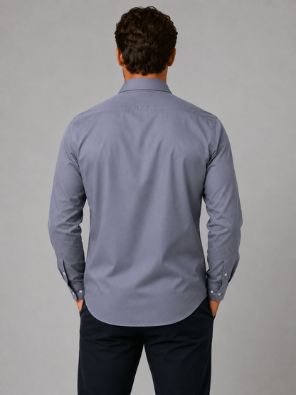 Men's Slim Fit Dress Shirt with Classic Collar and Button Cuffs