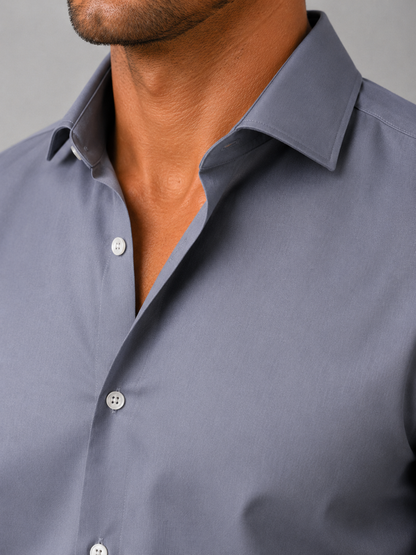 Men's Slim Fit Dress Shirt with Classic Collar and Button Cuffs