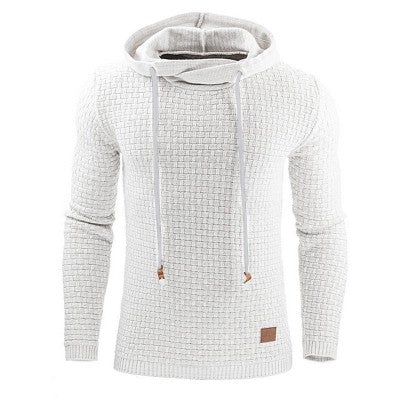 Men's Slim-Fit Textured Hoodie with Drawstring Hood