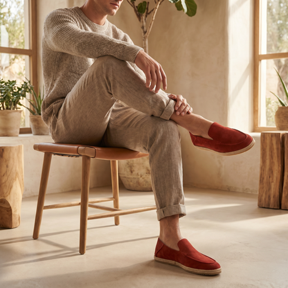 Men's Slip-On Espadrille Loafers with Jute Rope Sole