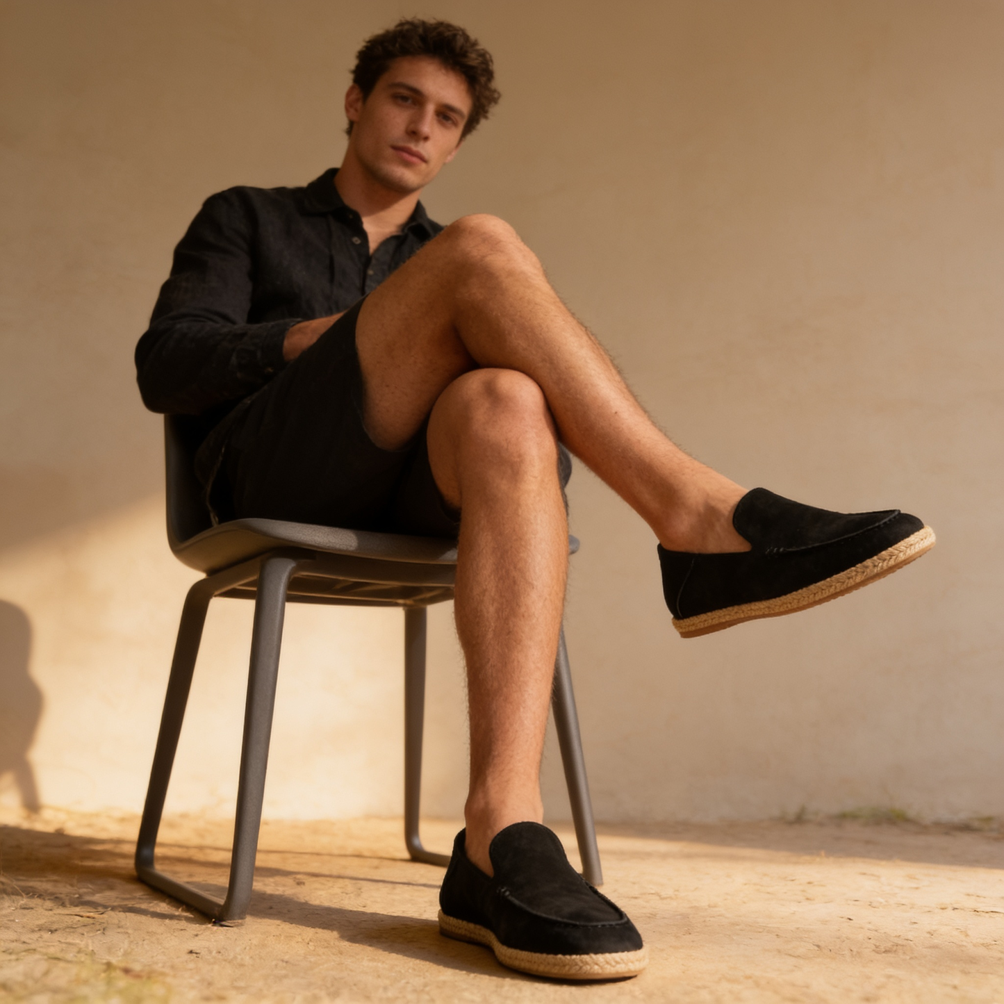 Men's Slip-On Espadrille Loafers with Jute Rope Sole