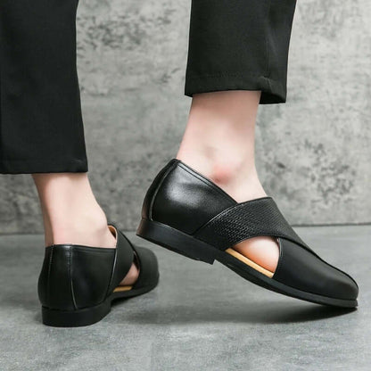 Men's Slip-On Loafers with Open Side Cut-Out and Pointed Toe