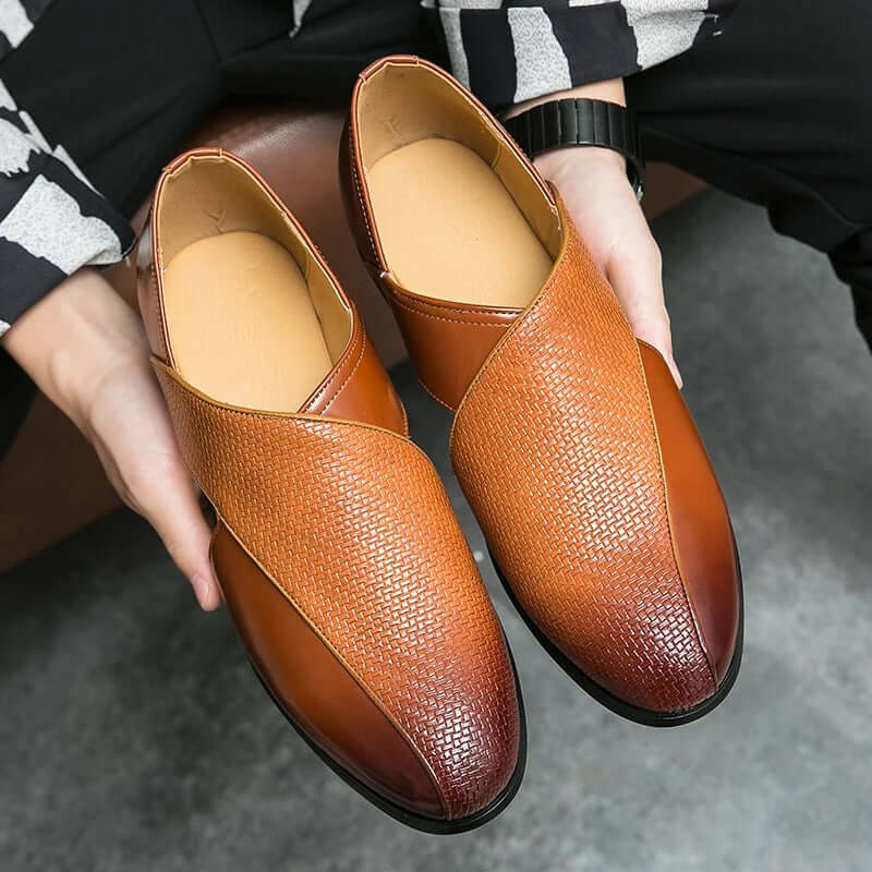 Men's Slip-On Loafers with Open Side Cut-Out and Pointed Toe
