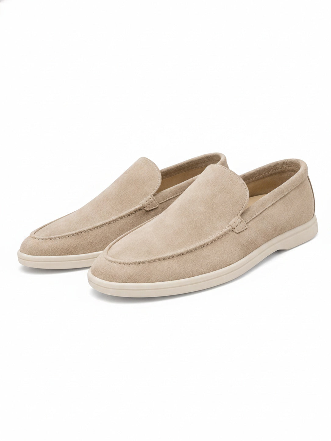 Men's Slip-On Loafers with Suede-Look Finish and Rubber Sole