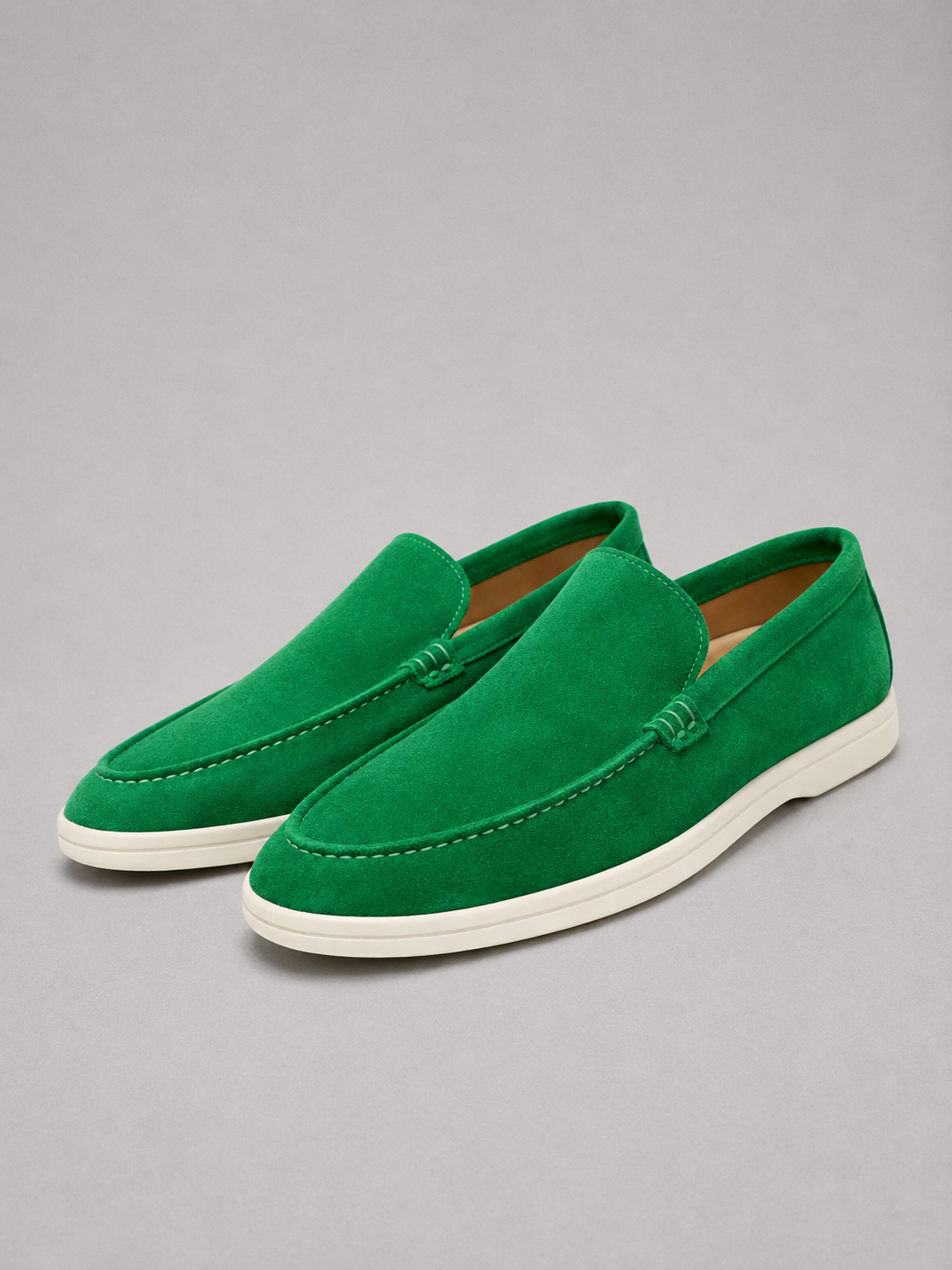 Men's Slip-On Loafers with Suede-Look Finish and Rubber Sole