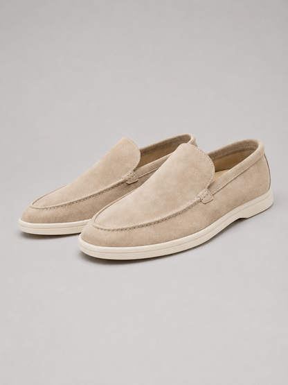 Men's Slip-On Loafers with Suede-Look Finish and Rubber Sole