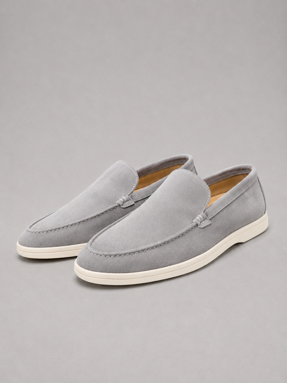 Men's Slip-On Loafers with Suede-Look Finish and Rubber Sole