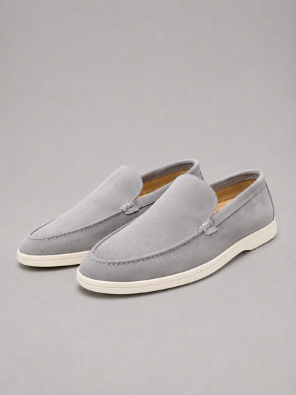 Men's Slip-On Loafers with Suede-Look Finish and Rubber Sole
