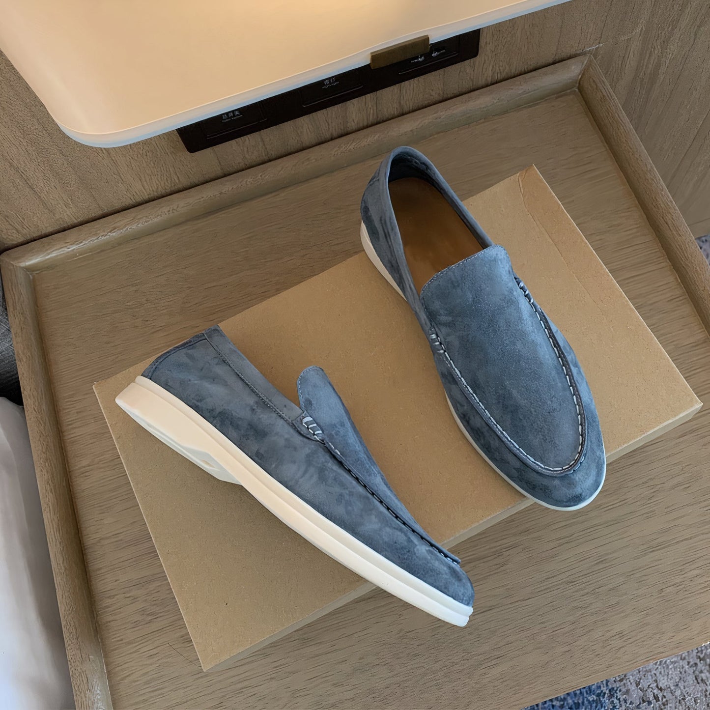 Men's Slip-On Loafers with White Flatform Sole