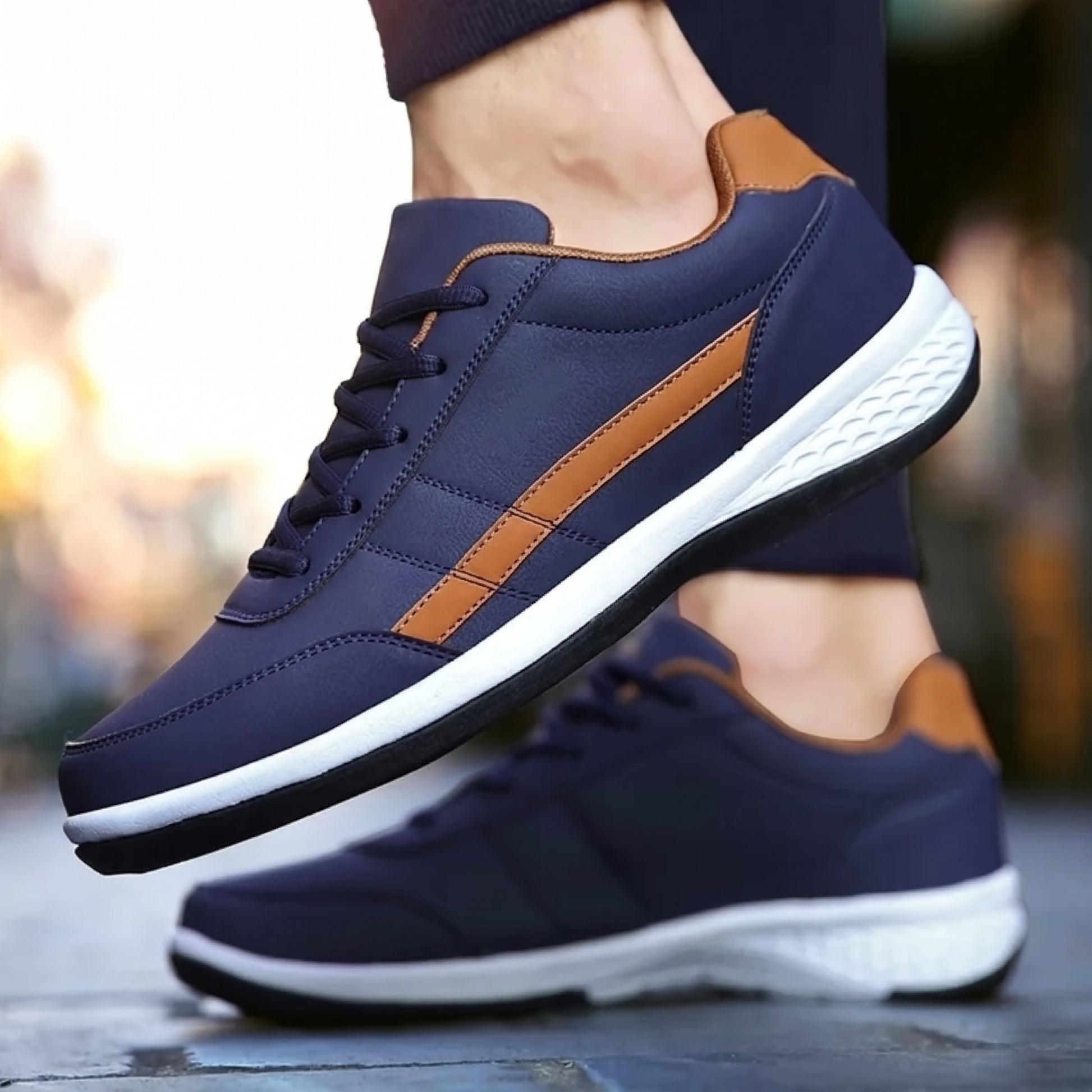 Men's Sneakers with Lace-Up Closure and Arch Support