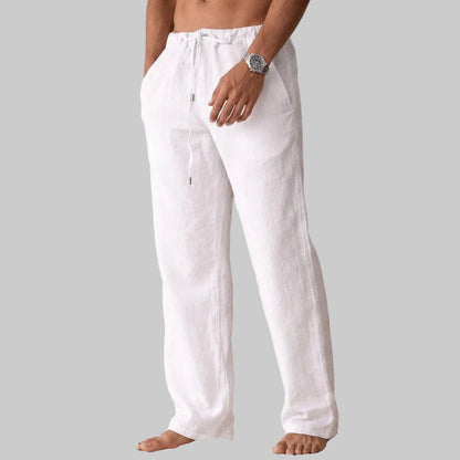 Men's Straight-Leg Trousers with Drawstring Waist