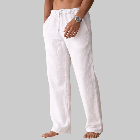 Men's Straight-Leg Trousers with Drawstring Waist