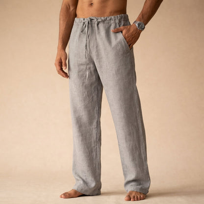 Men's Straight-Leg Trousers with Drawstring Waist