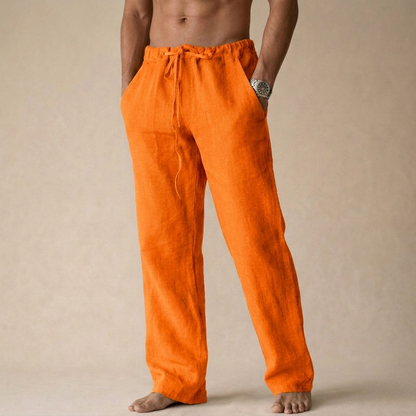 Men's Straight-Leg Trousers with Drawstring Waist