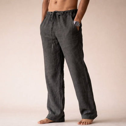 Men's Straight-Leg Trousers with Drawstring Waist