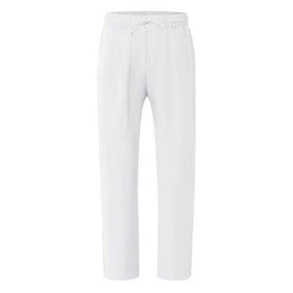Men's Straight Leg Trousers with Elastic Drawstring Waist