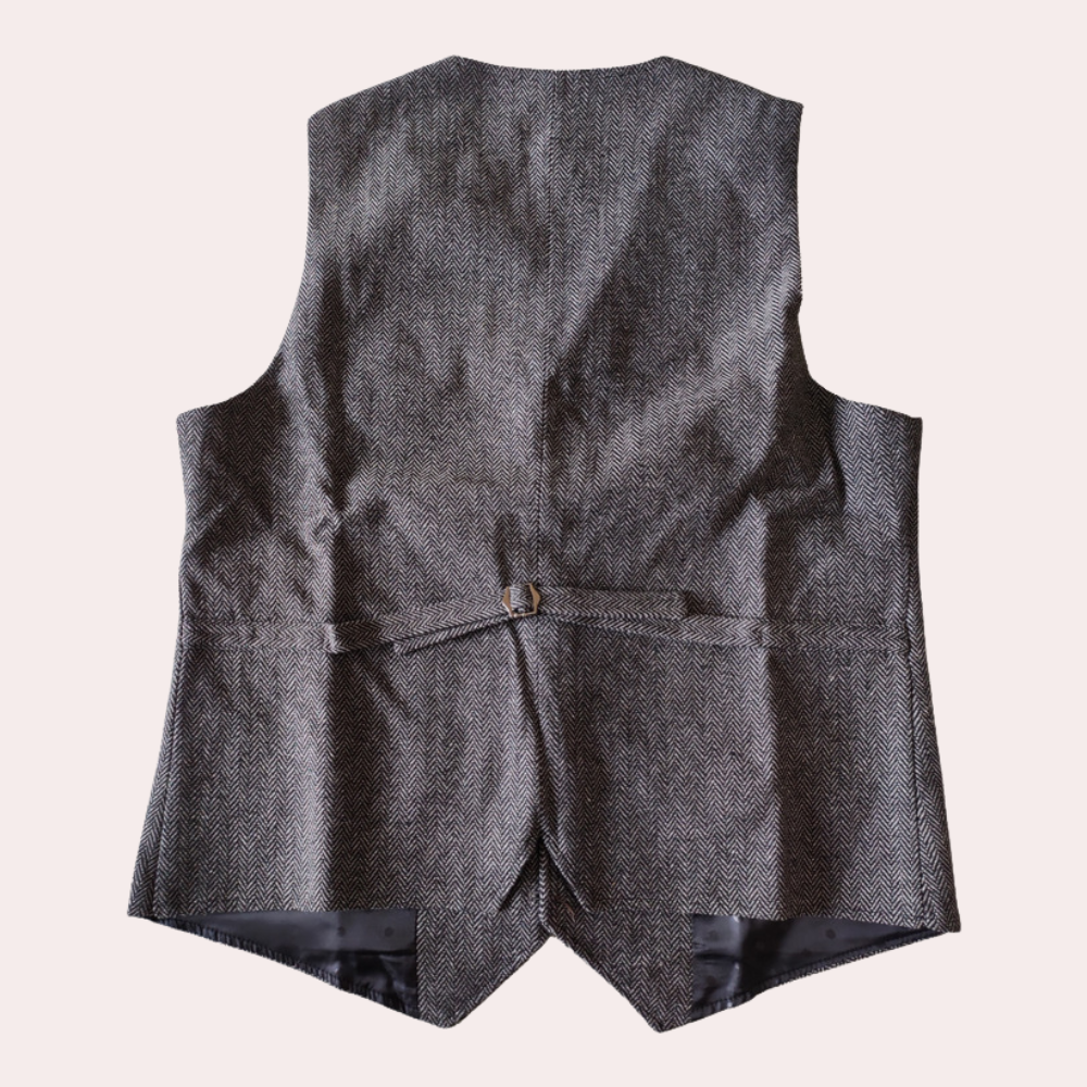 Men's Suit Vest Slim Fit with V-Neck and Button Closure