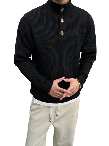 Men's Sweater with Convertible Collar