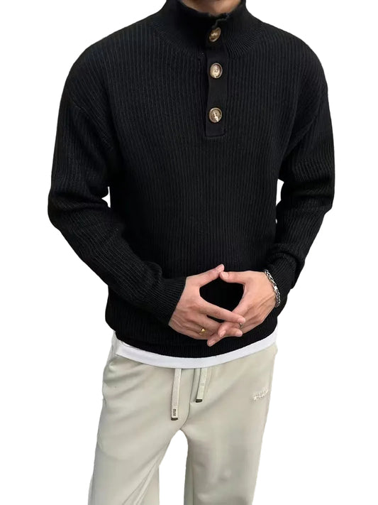 Men's Sweater with Convertible Collar