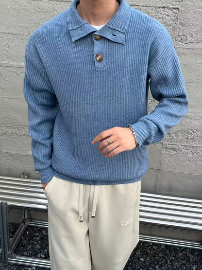Men's Sweater with Convertible Collar